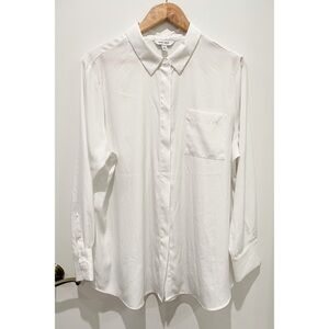 Nine West White Button Down Blouse XXL